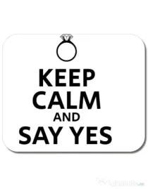 Mousepad personalizat Say yes Alb