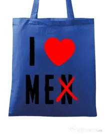 Sacosa personalizata Burlacite I love me Albastru regal