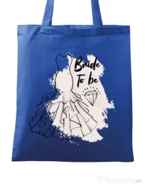 Sacosa personalizata Mireasa Bride to be Albastru regal