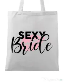Sacosa personalizata Mireasa Sexy bride Alb