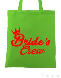 Sacosa personalizata Petrecerea burlacitelor Brides crew Verde