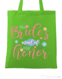 Sacosa personalizata Petrecerea burlacitelor Brides maid of honor Verde