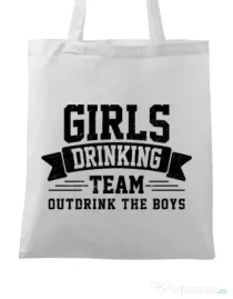 Sacosa personalizata Petrecerea burlacitelor Girls drinking team Alb
