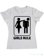 Tricou Burlacite ADLER Girls rule Alb