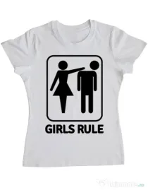 Tricou Burlacite ADLER Girls rule Alb