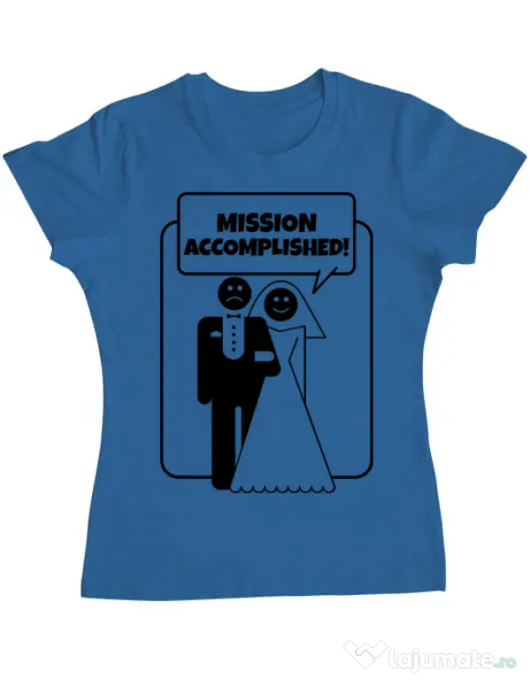 Tricou Mireasa ADLER Mission Accomplished Albastru azuriu