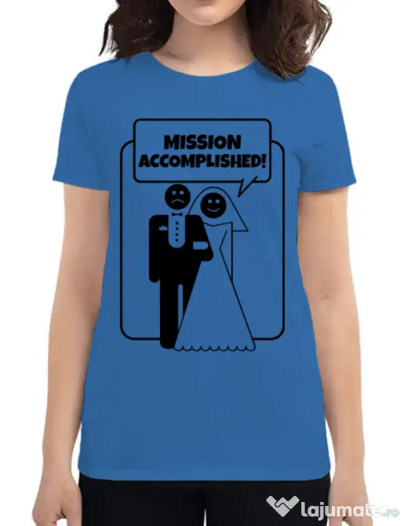 Tricou Mireasa ADLER Mission Accomplished Albastru azuriu
