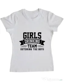 Tricou Petrecerea burlacitelor ADLER Girls drinking team Alb