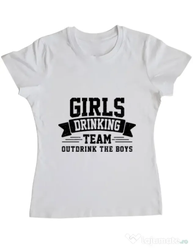 Tricou Petrecerea burlacitelor ADLER Girls drinking team Alb