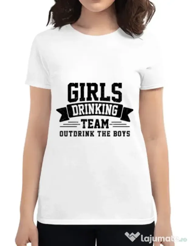 Tricou Petrecerea burlacitelor ADLER Girls drinking team Alb