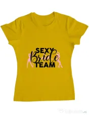 Tricou Petrecerea burlacitelor ADLER Sexy bride team Galben 