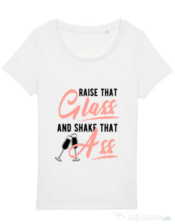 Tricou Petrecerea burlacitelor STANLEY STELLA Raise that ass Alb