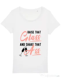 Tricou Petrecerea burlacitelor STANLEY STELLA Raise that ass Alb
