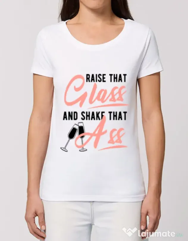 Tricou Petrecerea burlacitelor STANLEY STELLA Raise that ass Alb