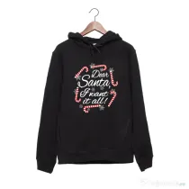 Hanorac personalizat negru unisex Dear santa