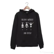 Hanorac personalizat negru unisex Holiday Workout 