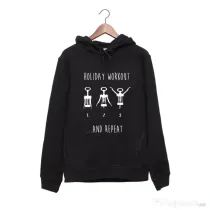 Hanorac personalizat negru unisex Holiday Workout