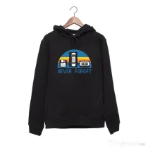 Hanorac personalizat negru unisex Never forget