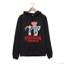 Hanorac personalizat negru unisex Stranger Ricks
