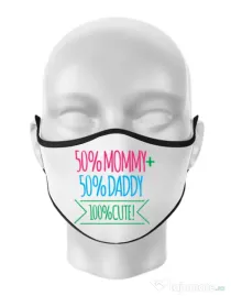 Masca personalizata reutilizabila 100 Cute Alb