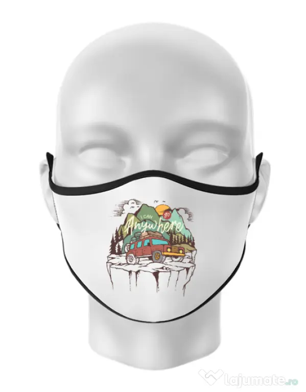 Masca personalizata reutilizabila Adventure Alb
