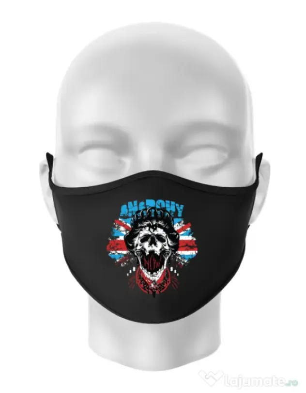 Masca personalizata reutilizabila Anarchy queen Negru