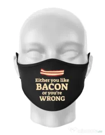 Masca personalizata reutilizabila Bacon lover Negru