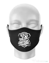 Masca personalizata reutilizabila Be awesome Negru