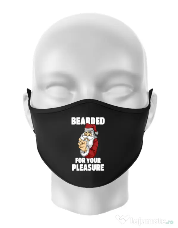 Masca personalizata reutilizabila Bearded for your pleasure Negru