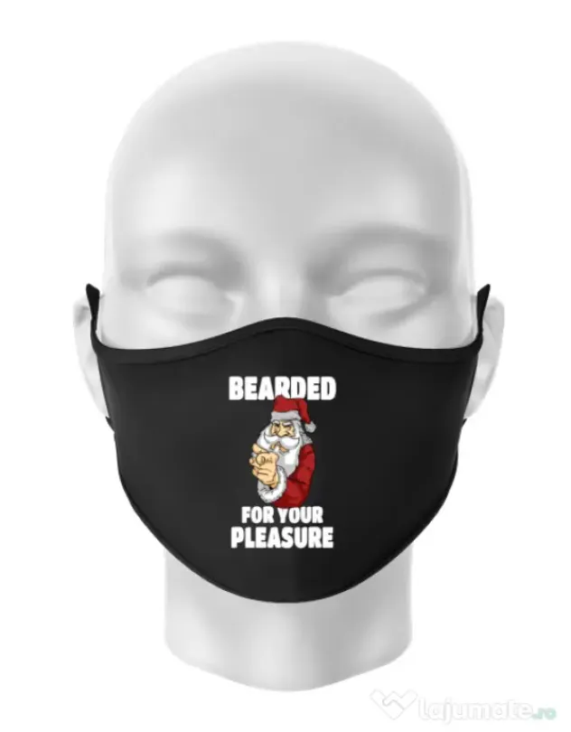 Masca personalizata reutilizabila Bearded for your pleasure Negru