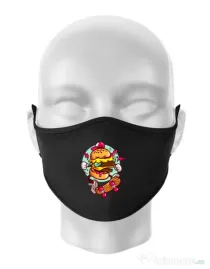 Masca personalizata reutilizabila Burger Skater Negru