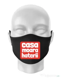 Masca personalizata reutilizabila Casa moara haterii Negru