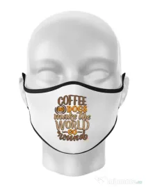 Masca personalizata reutilizabila Coffee and dogs Alb