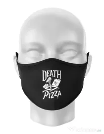 Masca personalizata reutilizabila Death By Pizza Negru