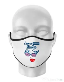 Masca personalizata reutilizabila Facebook stalker Alb