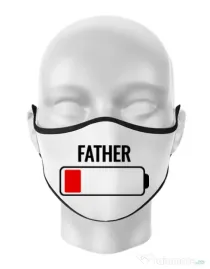 Masca personalizata reutilizabila Father battery Alb