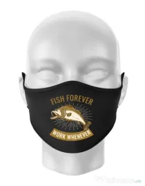 Masca personalizata reutilizabila Fish forever Negru