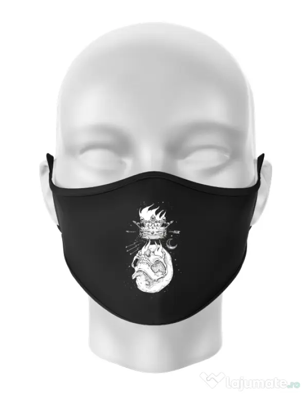 Masca personalizata reutilizabila Flames Negru