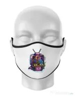 Masca personalizata reutilizabila Flower television Alb