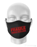 Masca personalizata reutilizabila Fragile Negru