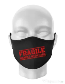 Masca personalizata reutilizabila Fragile Negru