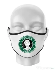 Masca personalizata reutilizabila Frozen coffee Alb