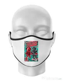 Masca personalizata reutilizabila Giant robot combat Alb