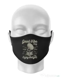Masca personalizata reutilizabila Good Vibe Only Negru