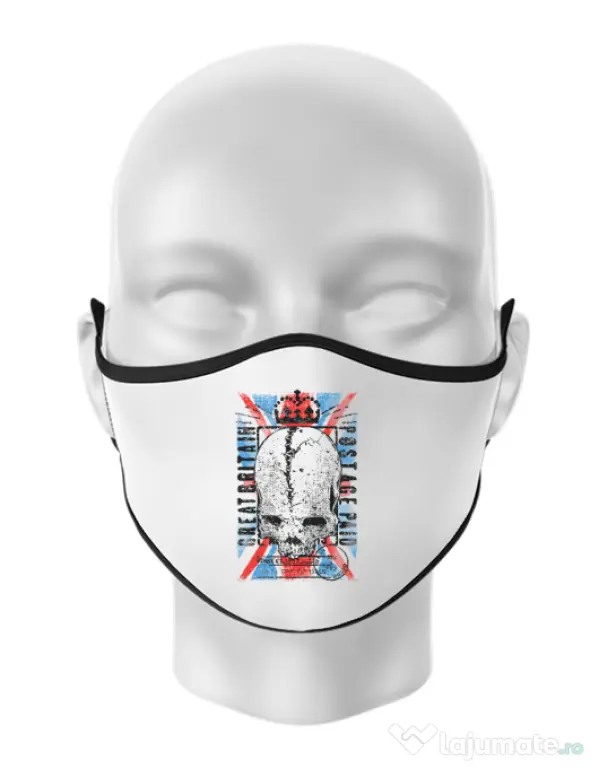 Masca personalizata reutilizabila Great Britain Post Alb