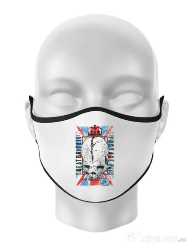 Masca personalizata reutilizabila Great Britain Post Alb