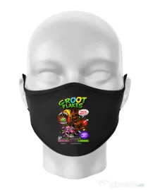 Masca personalizata reutilizabila Groot flakes Negru