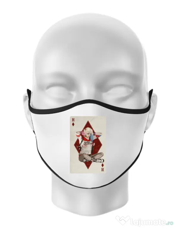 Masca personalizata reutilizabila Harley Card Alb