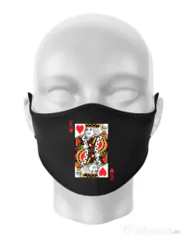 Masca personalizata reutilizabila King of hearts Negru