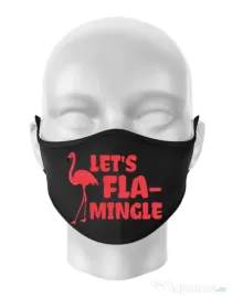 Masca personalizata reutilizabila Let’s flamingle Negru